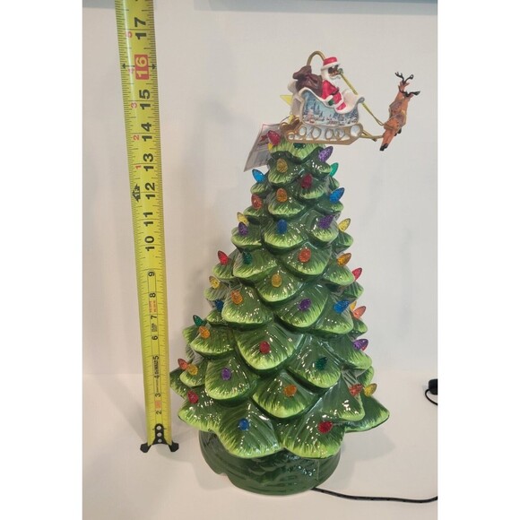 Mr. Christmas 16" Animated Ceramic Nostalgic Christmas Tree Rotating Black Santa - Picture 13 of 15